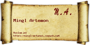 Mingl Artemon névjegykártya